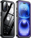 2025 New Designed for iPhone 16 Case Waterproof, [Built-in Screen Protector & Glass Camera Protector][Full Body Shockproof][IP68 Underwater][Dustproof][Dropproof] Phone Case for iPhone 16 6.1"