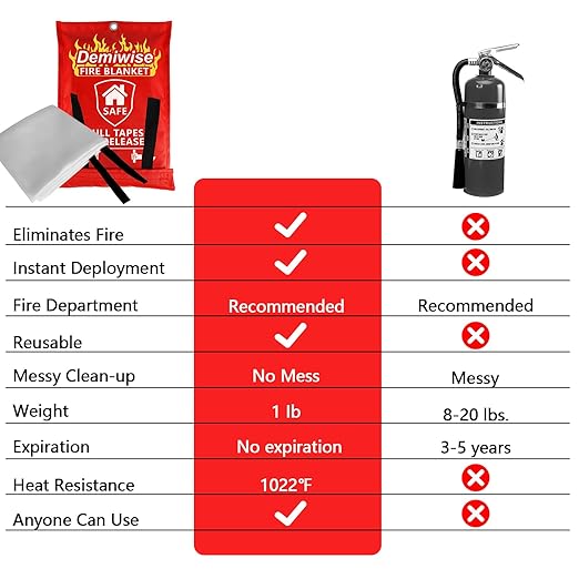 Fire Blankets for Home and Kitchen,8-Pack 40"x40" Emergency Fire Safety Blankets for People House Car Office Warehouse Emergency Survival Safety