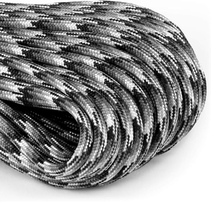 Atwood Rope MFG 550 Paracord 100 Feet 7-Strand Core Nylon Parachute Cord Outside Survival Gear Made in USA | Lanyards, Bracelets, Handle Wraps, Keychain (Urban)