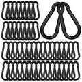 60PCS M5 Heavy Duty Carabiner Clip, 2Inch Snap Hook Quick Link Small Carabiner Clips,Spring Link Buckle for Fishing Camping Hammock Dog Leashes-220LBS Holding Capacity (Black)