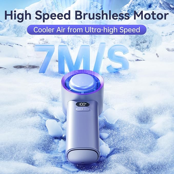 MUXNW Portable Fan For Travel Mini: Small Pocket Handheld Fan Personal Rechargeable Turbo Battery Operated USB High Speed Keeping Cool In Hot Weather Summer Beach For Women - Gray