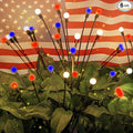 OZS 6 Pack Solar American Flag Lights - 4th of July Solar Garden Outdoor Waterproof Firefly Light for Memory Day, Independence Day, National Day Decoration (Red White Blue)