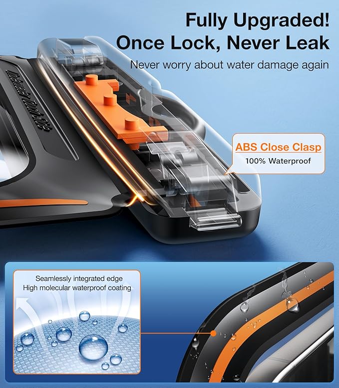 TORRAS IPX8 Waterproof Phone Pouch Floating, Underwater Screen Touchable, Water Proof Case with Lanyard for iPhone 17 Pro Max 16 S26, Cellphone Dry Bag Cruise Essentials 7.0 inch, Glacier Sprint
