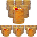 Kate Aspen Beaded Amber Drinking Glasses Set of 6-10 oz Vintage Glassware Jupiter Glasses, Cocktail Glass, Juice Glass, Water Cups Hostess Gift, Present, Gift for Newlyweds (Pack of 4)