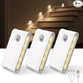 EZVALO 3 Pack Motion Sensor Night Lights, Sync LED Stair Lights Indoor, 1500mAh Rechargeable, Magnetic & Dimmable, 3000K Soft White, Portable Nightlight for Hallway, Stairs, Bathroom, Bedroom