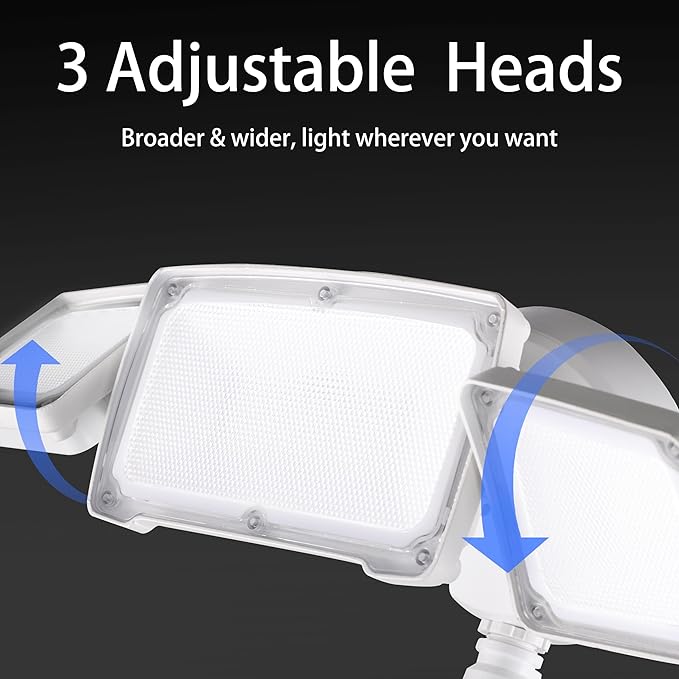 40W LED Security Lights Motion Sensor Light Outdoor, 180 Degree, 4000LM, 5000K, ETL Water Resistant, 3 Head Motion Detected Flood Light for Garage, Yard, Porch 2-Pack (White)
