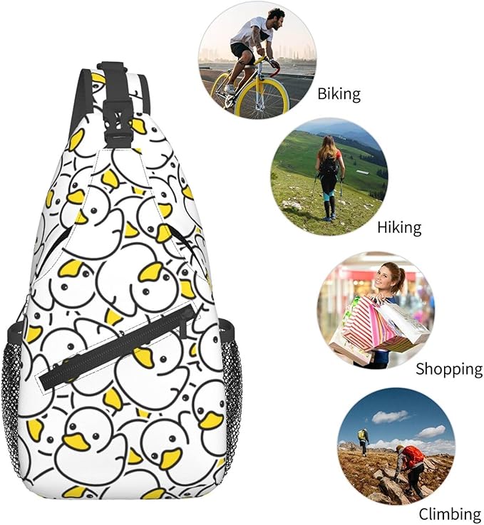 Cute Duck Sling Bag For Women Men Fashion Duck Backpack Crossbody Shoulder Bag Sling Backpack Chest Bag Travel Hiking Casual Sport Daypack