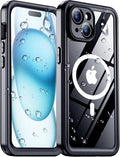 Red2Fire 2025 New Designed for iPhone 15 Case Waterproof, [Compatible with MagSafe][Built-in Camera & Screen Protector][Full Body Shockproof][IP68 Waterproof][Dustproof] Phone Case for iPhone 15 6.1"