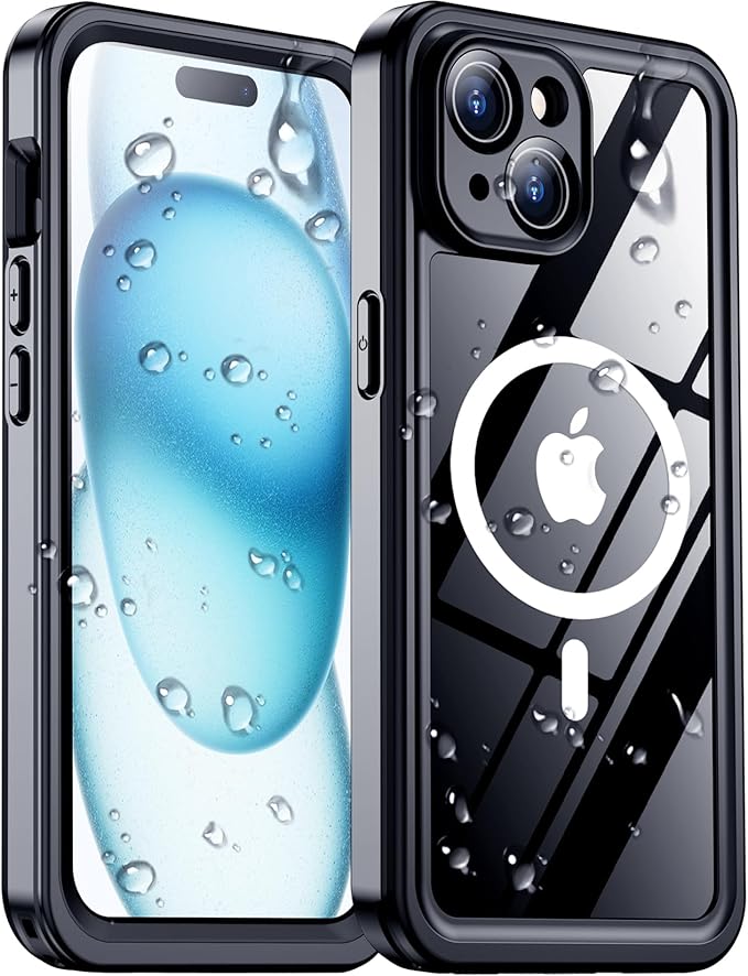 Red2Fire 2025 New Designed for iPhone 15 Case Waterproof, [Compatible with MagSafe][Built-in Camera & Screen Protector][Full Body Shockproof][IP68 Waterproof][Dustproof] Phone Case for iPhone 15 6.1"