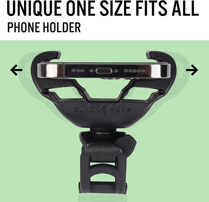 Golf Push Cart Phone Holder - Silicone Phone Mount Compatible with Clicgear, Sun Mountain, Caddytek, Rovic, Caddy, Bag Boy & More- Golf Push Cart Accessories for Cell Phones