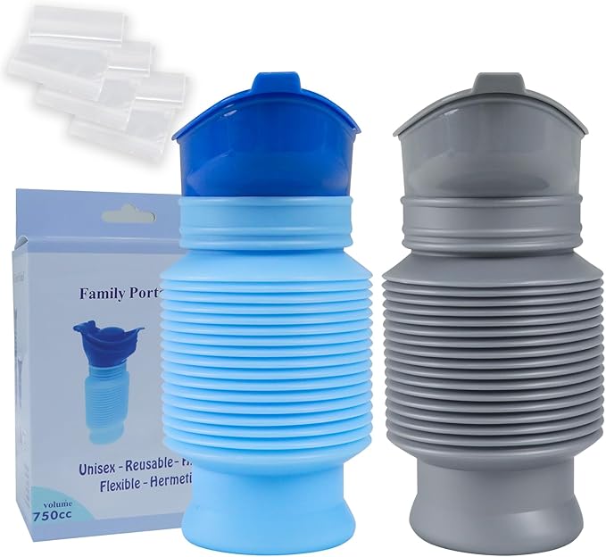 Pee Bottles for Men, Portable Urinal for Men, Collapsible Urine Bottle 750ML, Car Urinals for Men and Women, Emergency Urinal Shrinkable Pocket Toilet for Travel, Camping, Traffic Jam, Road Trips