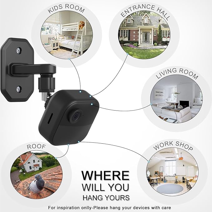 2Pack Adhesive Wall Mount Adjustable Security Wall Mount Bracket for Blink Outdoor 4 (4th Gen) / (3rd Gen), Blink XT / XT2, Blink Mini, Perfect View Angle for Your Blink Surveillance Camera