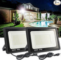 2Pack LED Flood Light Outdoor,250W LED Work Light 26500lmwith 6FT US Plug,IP66 Waterproof Exterior Security Lights,6000K Daylight White Outside Floodlights Slim Design for Playground Yard