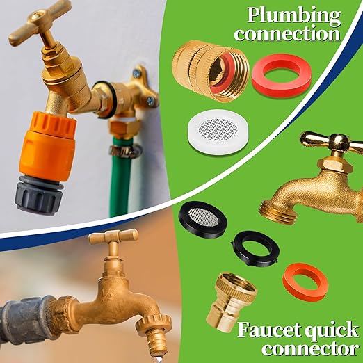 ZDBB 258 Pcs 2-in-1 Spigot Washer & Hose Gasket Kit for Assorted Outdoor Faucet Garden Hose Valve Stem Worn Out Plumber Outside Faucet Bib Shower Gasket Repair Set