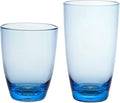 KLIFA- ETON- 15.2 & 20.8 ounce, Acrylic Tumbler & Highball Drinking Glasses Set, BPA-Free, Stackable Plastic Drinkware, Dishwasher Safe Cups, Blue