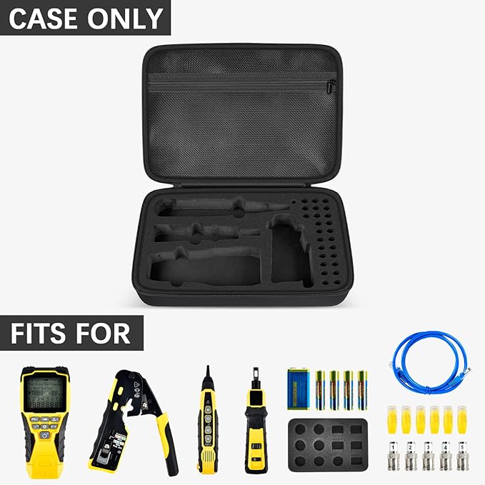 Case Compatible with Klein Tools VDV501-851 VDV500-123 VDV226-110 VDV427-300. Storage Carrying Travel Holder for Cable Tester for Scout Pro 3/ Tracer Probe/Wire Stripper and Accessories- All Black