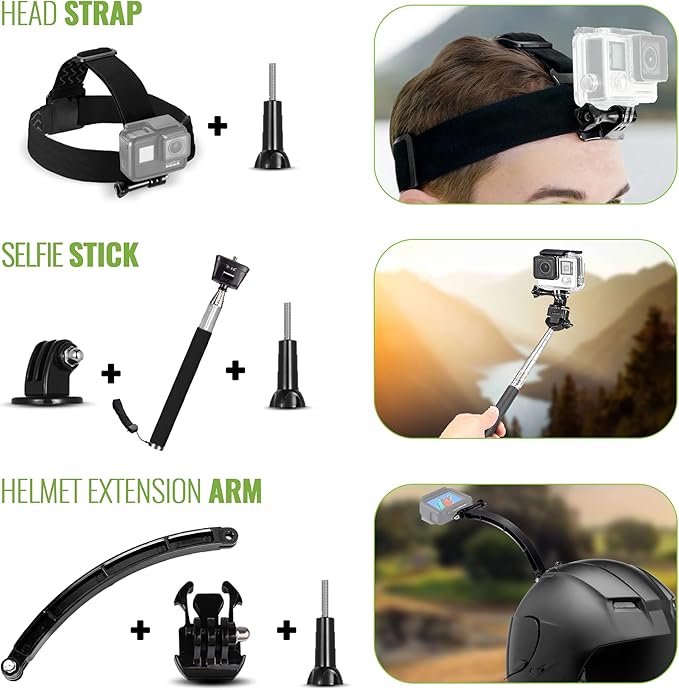 DigiNerds 50-in-1 Action Camera Accessories Kit - Compatible with GoPro Hero 13 to 7, Max, Fusion, Insta360, DJI Osmo, AKASO & More