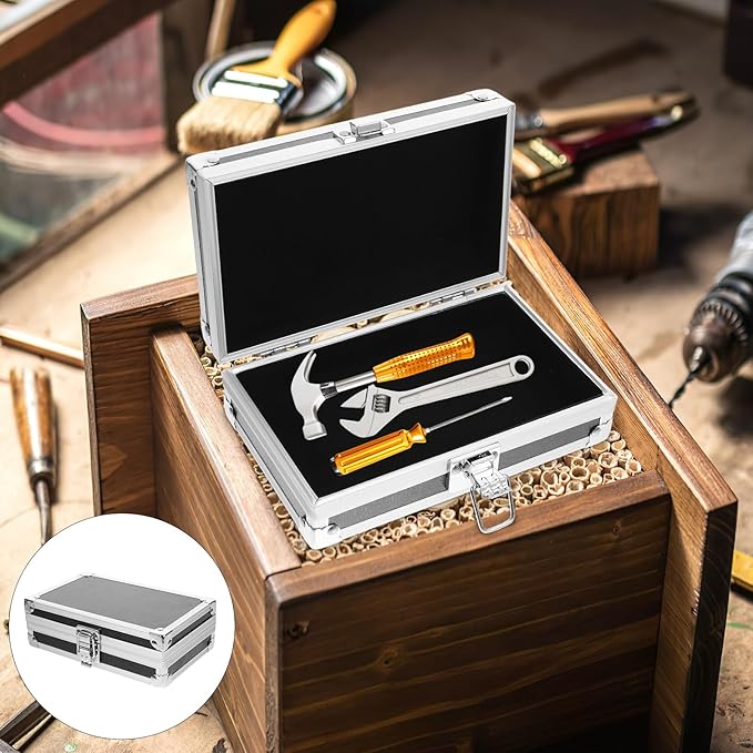 ERINGOGO Multi-Functional Aluminum Alloy Toolbox 4.3In Portable Small Tool Storage Case with Lock Lightweight Durable Organizer for Electronics Instruments Travel