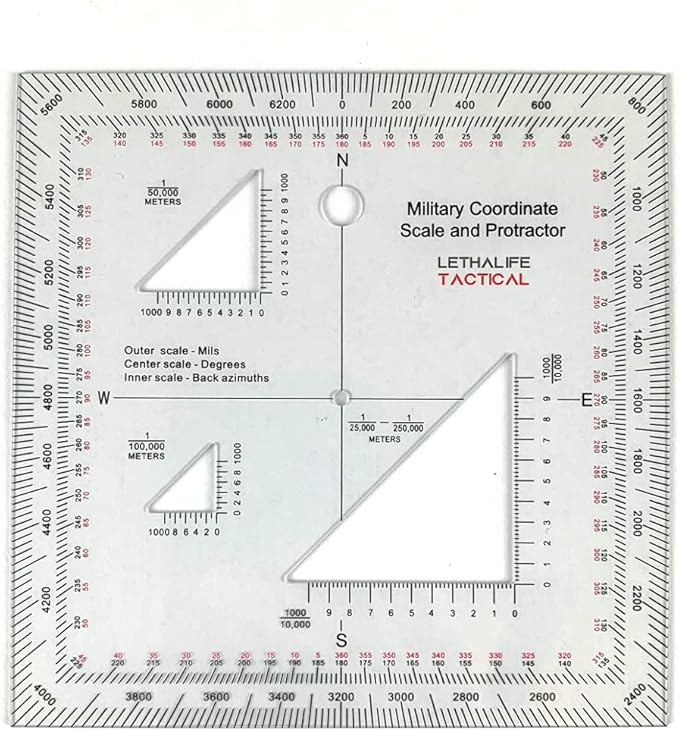 Land Nav Kit with Lensatic Compass, Protractor, Pace Counter & Map Markers