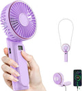 TUNISE Portable Handheld Fan, 4000mAh, 180 Adjustable, 6 Speed Wind, USB Rechargeable Foldable Fan with Real-Time Electricity Display