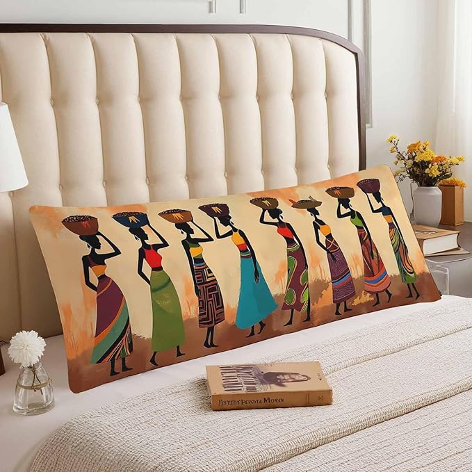 20x54 Body Pillow Cover African Woman African Woman Dancer Zipper Body Pillowcase Side Sleeper Pillow Covers Body Pillow Cushion Cover for Men Women Home Bedroom