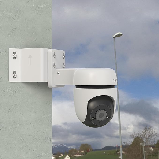 Corner Bracket for Security Camera, Metal Corner Mount Compatible with TP-Link Tapo Outdoor Pan/Tilt Wi-Fi Security Cameras (C530WS/C520WS/C510W/C500/C501GW/TC40/TC41/TC40GW/C51A/C52A（White）