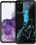 for Samsung Galaxy S20 Case, Blue Breathing Wolf Pattern Graphic Design Girl Boy Soft Silicone Hard Acrylic Shock Protection for Samsung Galaxy S20