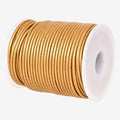 GENIQUE Real/Genuine Round Leather String Cord for Necklace, Bracelets, Jewelry, Kumihimo Braiding, DIY Projects (20 Metres) (2mm, Gold Metallic)