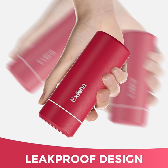 【Upgraded】Exllena Small Insulated Water Bottle 8 oz/250ml– Mini Insulated Water Bottle for Hot & Cold Drinks, Perfect Small Flask for Travel, Purse...(Red)