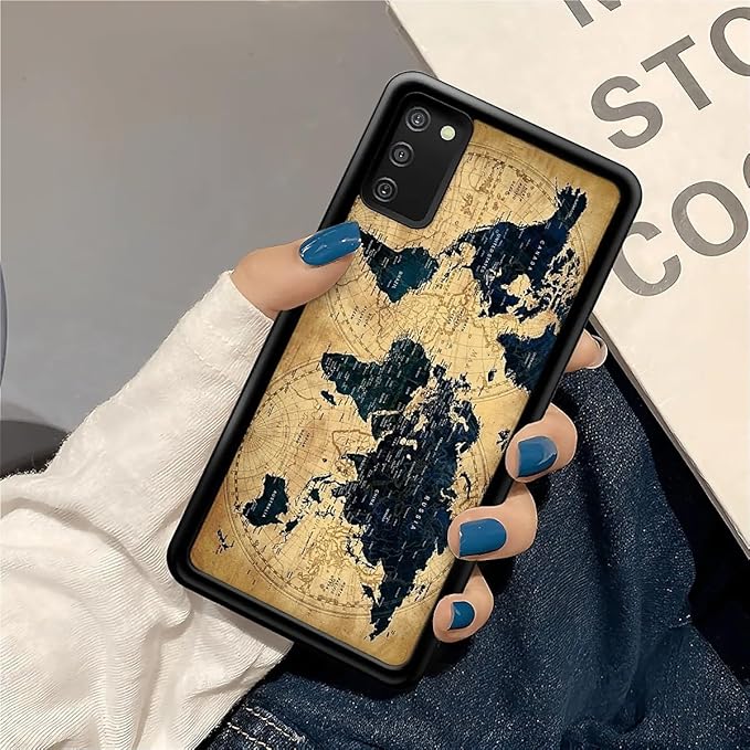 for Samsung Galaxy S20 FE Case, Brown World Map Pattern Graphic Design Girl Boy Soft Silicone Hard Acrylic Shock Protection for Samsung Galaxy S20 FE