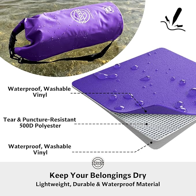 STOVER 5/10/25/30/40/55L Waterproof Dry Bag- Roll-Top Backpack w/Phone Case- Kayaking, Hiking, Camping, Boating- Men/Women