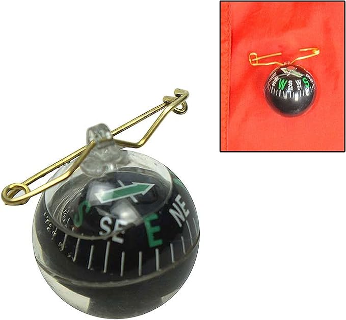 2 Survival Navigation Ball Pin On Compass Liquid Filled Camping Hiking Military