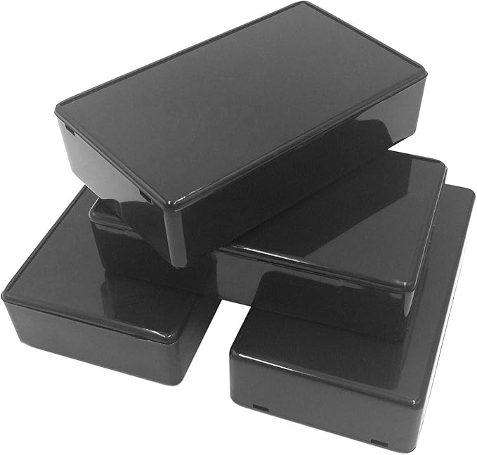 5Pcs Black Waterproof Plastic Electric Project Case Junction Box 3.94 x 2.36 x 0.98 inches(100x60x25mm).