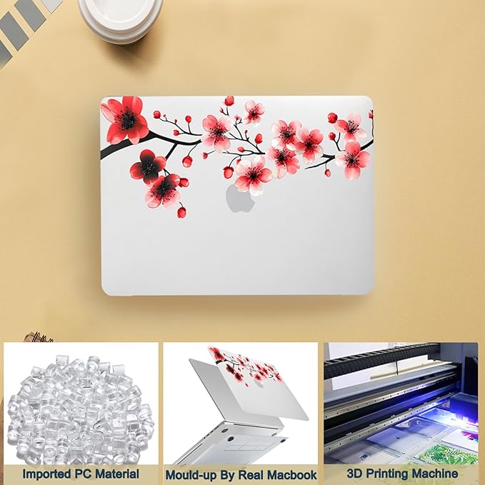Protective Case for MacBook Pro 13 inch Retina 2015-2012 Release (Model A1502 A1425),13.3" Pretty Prints Hardshell Cover & Keyboard Cover for Laptop Pro 13.3",Pink Flowers
