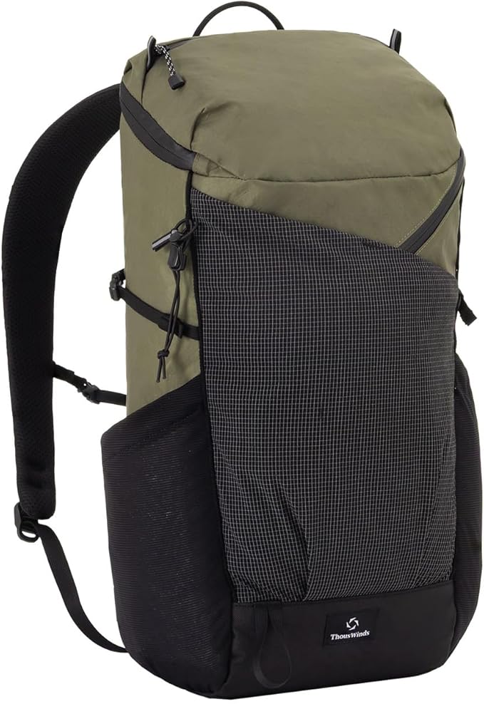Thous Winds Ultralight Backpack, 20+5L Waterproof Hiking Daypack, EPX200 Fabric, 500g Lightweight Travel Backpack for Men Women Outdoor Camping Backpacking, Ranger Green