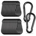 Black Carabiner, Heavy Duty Galvanized Steel Spring Snap Hook Carabiner Clips with 550LBS Holding Capacity, Ideal for Outdoor, Hammock, Swing and Travel (30PCS M8 3Inch)