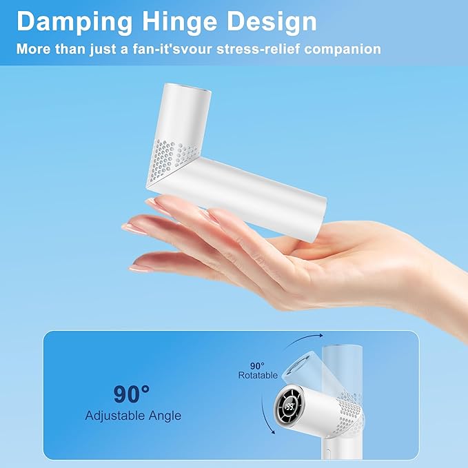 Portable Handheld Fan - Rotatable Mini Fan, High Speed Wind Cooling, 199 Speeds Stepless Control, Digital Display, 3-in-1 Rechargeable Personal Fan for Travel, Outdoor, Easter Gifts for Women Men
