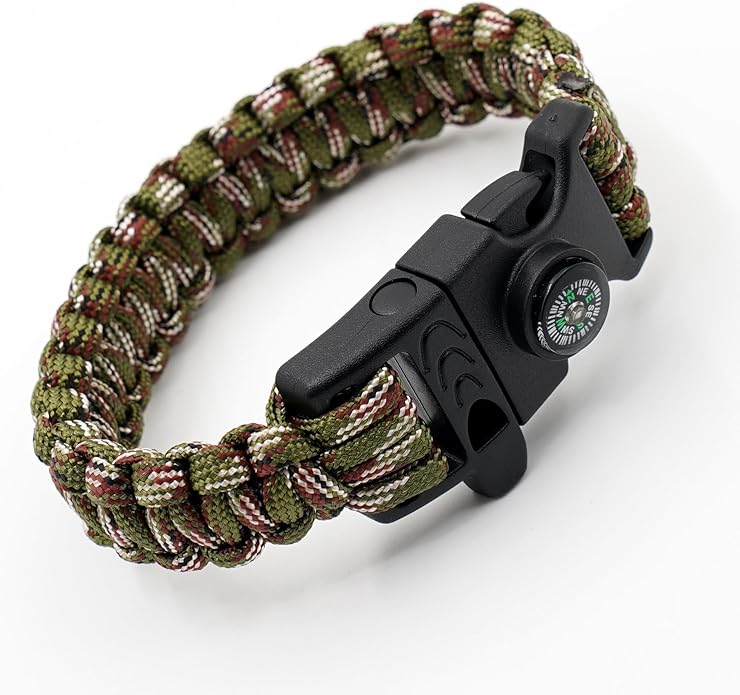 8 Pack Emergency Survival Bracelet with Whistle and Compass,Survival Kit,Wildness Emergency Survival Kit for Camping,Outdoor Travel, Hiking