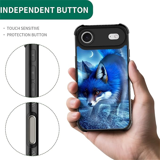 for iPhone 17 Air Case,for MagSafe Graphic Design for Girl Boy Soft Silicone Hard Acrylic Shock Protection Designed for iPhone 17 Air Snowy Mountain Fox Lake Pattern
