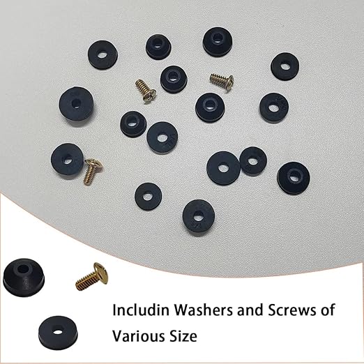 58 PCS Faucet Washers Assortment Kit, Flat & Beveled Rubber Faucet Washers, Brass Bibb Screws, Multi-Size Faucet Stem Washers, Outdoor Faucet Repair Kit