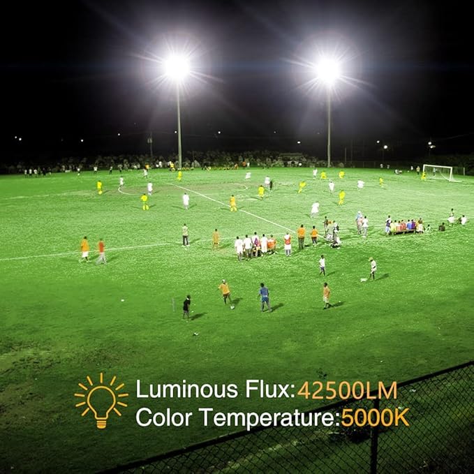XYCN 2 pack 300W LED Flood Light(2000W Equivalent),Super Bright 42,500LM 5000K Daylight IP66 Waterproof Security Outdoor LED Arena Lights Commercial Lighting Floodlight for Backyard|Court|Stadium|Yard