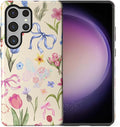 for Samsung Galaxy S25 Ultra Case,HL2 Aesthetic Flower Preppy Collage Hybrid 2 Layer Hard Shell Silicone Protective Pattern Design Case