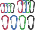 12Pcs Carabiner Clips Assorted Sizes Pack, Includes Small Medium Large 2/2.4/2.8 Inch Aluminum Carabiner Multicolor D Shape Keychain Clip for Backpack