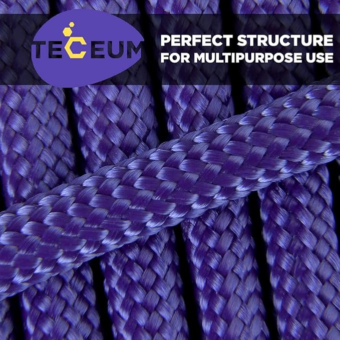 TECEUM Reflective Paracord Rope 1000 – 1000ft/200ft/100ft/50ft – 40+ Colors – Glow in The Dark – para Cord – Utility Rope for Survival, Hunting & Camping Gear – Nylon String, Camping Rope, Tent Cord