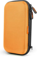 Orange Shockproof Hard EVA Carrying Case Travel Pouch for External Hard Drive, Power Bank, Cell Phone, Cable, Cord - Portable Small Electronic Accessories Organizer Storage Zipper Pouch