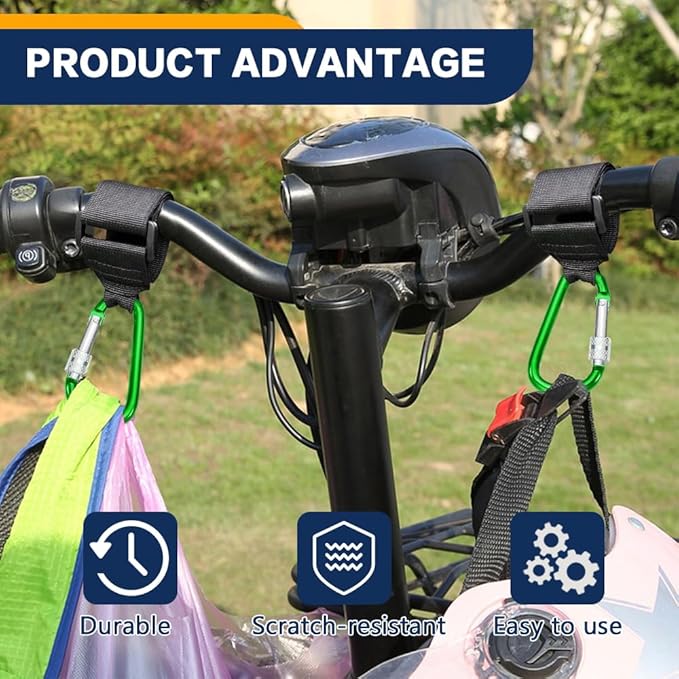 2 Pack UTV Hook for Hanging Headsets, Helmet and Goggles, Multipurpose Carabiners for Motorcycle Bicycle Stroller Electric Scooter Owner Fits 1.5-2.0" SXS Roll Cage Accessory Hook Hanger
