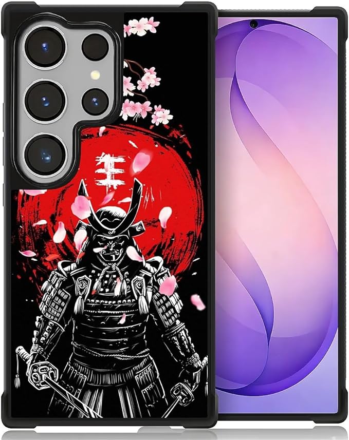 for Samsung Galaxy S26 Ultra Case,Graphic Design for Girl Boy Soft Silicone Hard Acrylic Shock Protection Designed for Samsung Galaxy S26 Ultra Sakura Japanese Samurai Pattern