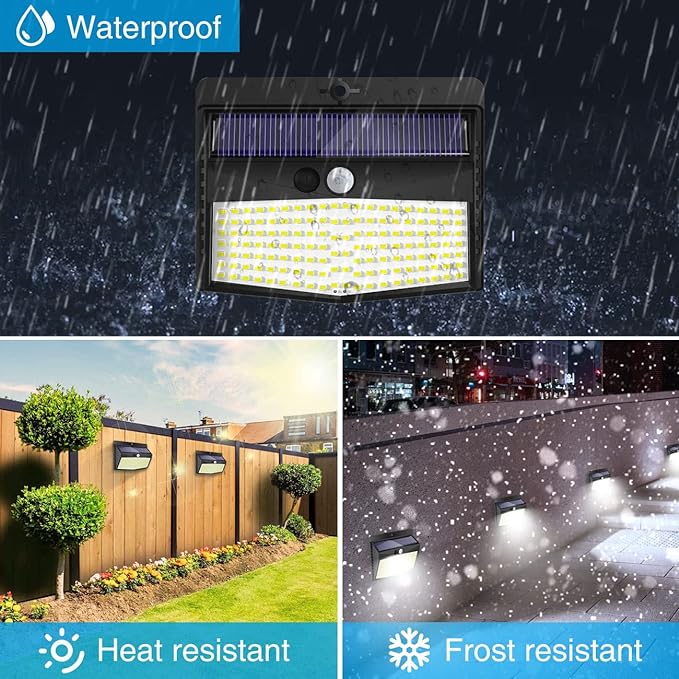 Peasur Solar Outdoor Lights, [138 LED/10 Packs] Solar Motion Sensor Security Lights with 3 Lighting Modes Wall Lights Waterproof Solar Powered Lights for Garden Fence Yard Deck