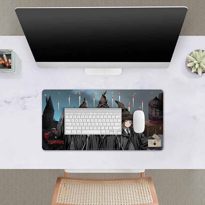 Head Case Designs Officially Licensed Harry Potter Ron, Harry, Hermione Graphics 23.62 x 11.81 x 0.12 inches (600 x 300 mm) - L Gaming Office Desk PC Keyboard Mouse Mat Pad