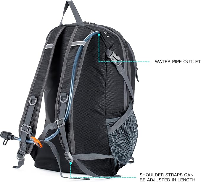 NODLAND Light Weight Packable Backpack for Travel Hiking 45L Foldable Water-Resistant Daypack Hydration Rucksack